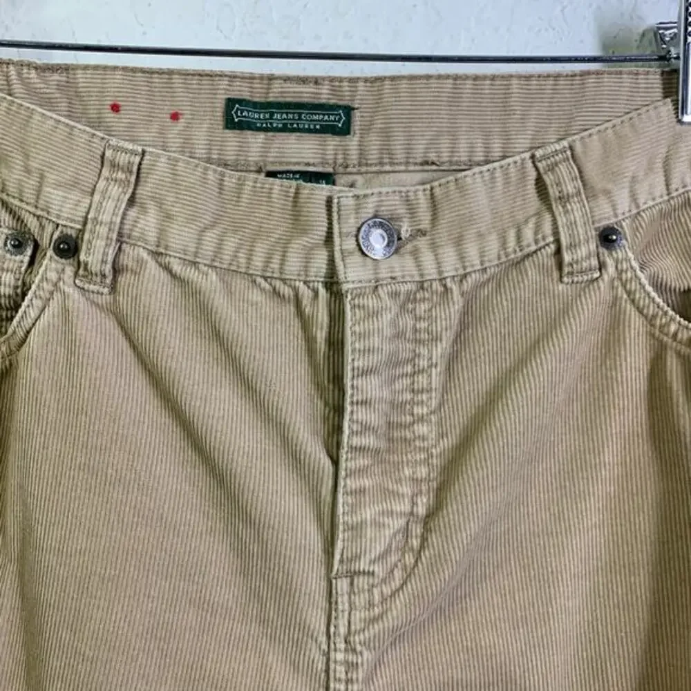 LAUREN JEANS CO Ralph Lauren Jeans Pants Vintage Corduroy Tan Khaki Straight Leg